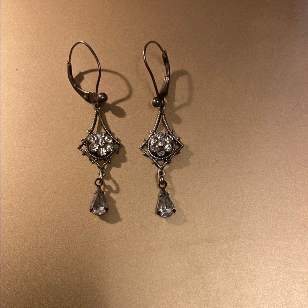 Elegant Silver Toned Drop Earrings